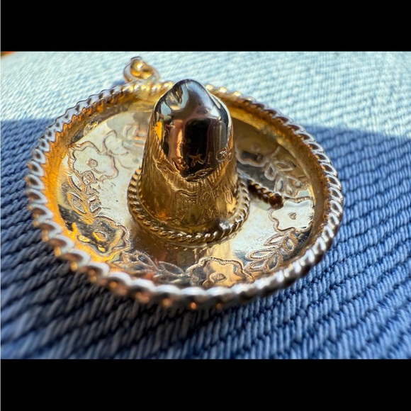 Solid Gold 14k Sombrero Pendant Charm